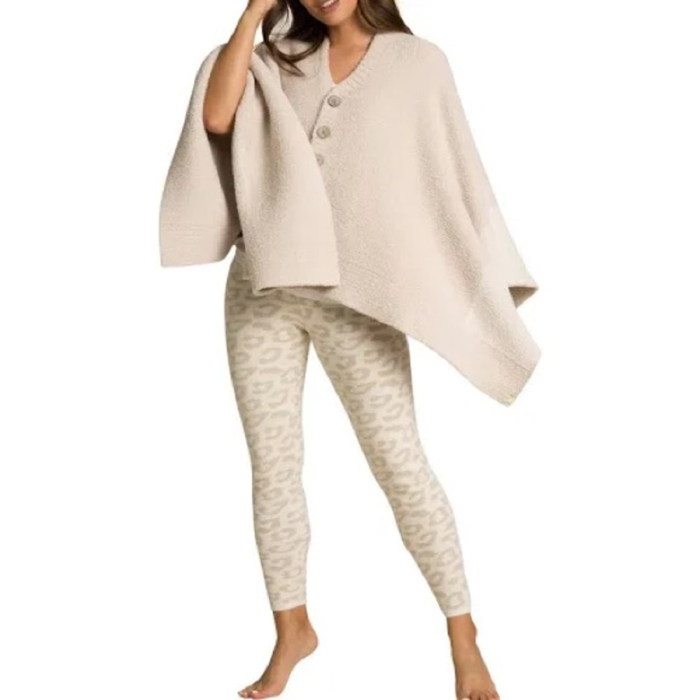 Barefoot Dreams CozyChic Ultra Lite Leopard Leggings in Cream/Stone - Size M